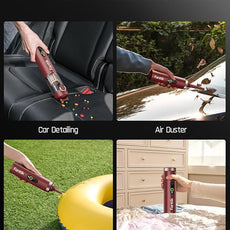 Fanttik Slim V10 APEX Cordless Car Vacuum, 4-in-1 Portable Mini Handheld Vac, 19kPa Suction Power, Upgraded Smart Digital Display, 2 Suction Modes for Small Jobs, Car, Office Desk, Keyboards (Red)