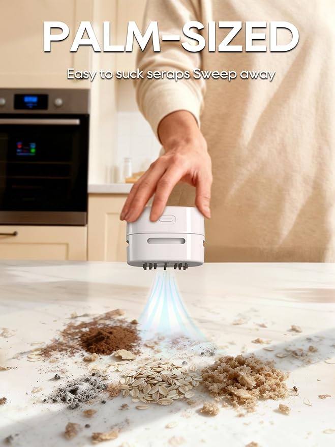IGOKOTI Desk Vacuum Cleaner Mini,Counter Vacuum,Tabletop Vacuum Cleaner USB Rechager, Cordless Energy Saving Design