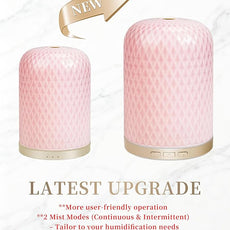 Essential Oil Diffuser for Home, 120ML Diffusers for Essential Oils Large Room, Ceramic Diffuser with USB Cable, Warm Ambient Light, Aromatherapy Diffuser Home Decor, Gift Choice, Pink