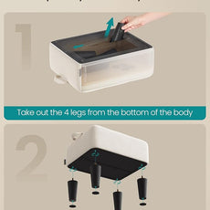 SONGMICS Foot Stool with Legs, Small Footstool Ottoman, Velvet Seat with Thick Cushion, for Living Room, Bedroom, Entryway, 330 lb Weight Capacity, Cream White ULOM501W01