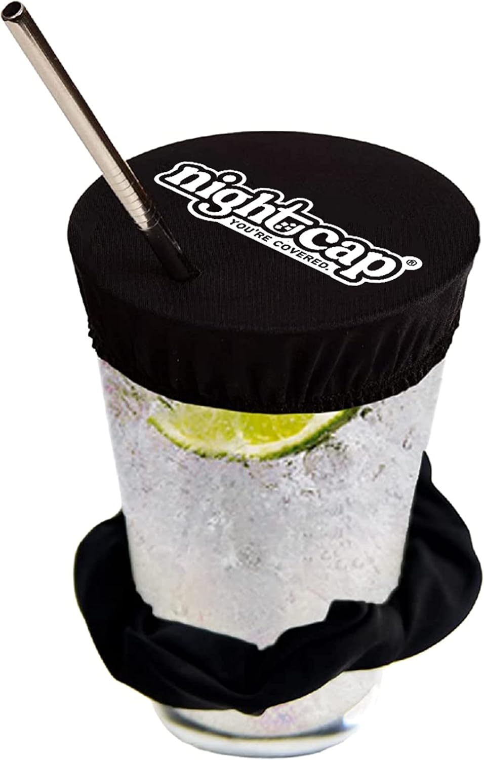 NightCap Drink Cover Scrunchie, Anti Spiking Drink Protector, Reusable Cup Cover for Bars, Festivals, Concerts, College Parties & Travel, Hidden Drink Safety Cover for Women, Shark Tank, Hair Tie
