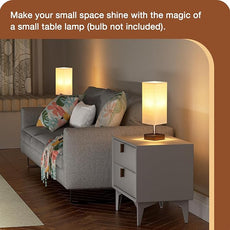 aooshine Brown Small Table Lamp - Bedside Lamp for Bedroom, Minimalist Nightstand Lamp with Square Shade, Desk Lamp for Kids Room