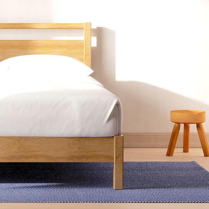 LIFEMENT Signature Wood Platform Bed Frame with Headboard, Essential, Noise Free, Under Bed Storage, No Box Spring Needed, Easy Assembly (Natural, Twin)