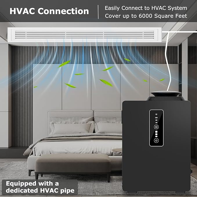 2026 Upgraded 1000ML HVAC Scent Diffuser Machine Kit, Includes 2 Premium Oils, Coverage 6000 Sq.Ft, APP WiFi Control, Waterless Cold Air Aromatherapy Essential Oil Hotel Scent Diffuser for Large Room