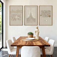 BINCUE Extra Large Jesus Wall Art Framed Jesus and Lamb Wall Painting for Living Room Bedroom Church Decor 24x36 Inch 3 Piece