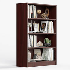 Farini 4 Shelf boockase Display Bookcase Freestanding Wooden Bookshelves for Home Office Living Room,48 Inch Height,Mahogany