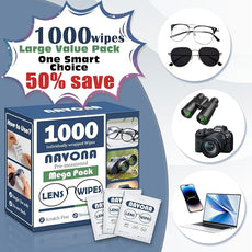 1000 Count Lens Wipes for Eyeglasses – Pre-Moistened, Individually Wrapped Eyeglass Cleaning Wipes – Scratch-Free, Streak-Free Glasses Cleaner Wipes for Sunglasses & Camera Lens – Bulk Pack