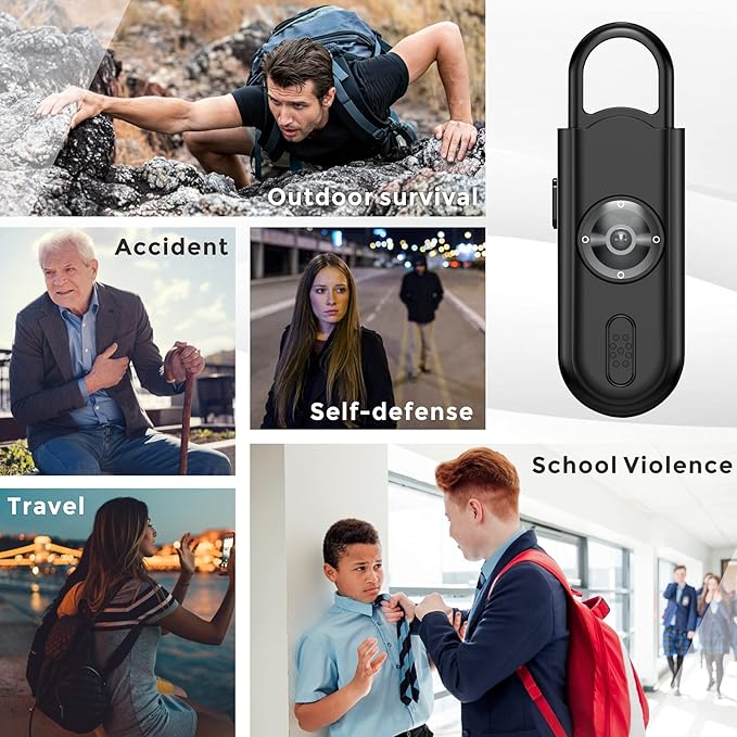 Personal Safety Alarm for Women Girls, 130dB Loud Siren + LED Light, Stylish Keychain, Easy-Pull Emergency Self-Defense for Night Safety, Running, Travel, College Students & Stocking Stuffer Gifts
