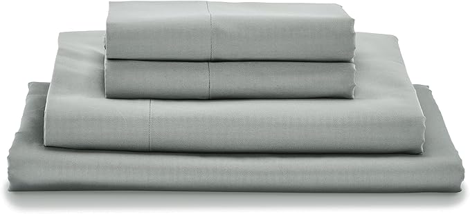 MyPillow Giza Dreams Bed Sheets, 100% Certified Giza Egyptian Cotton, Deep Pocket, Sateen Weave [RV Queen, Light Gray]