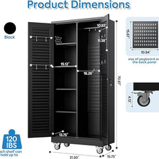 SUXXAN Broom Closet with Wheels 71