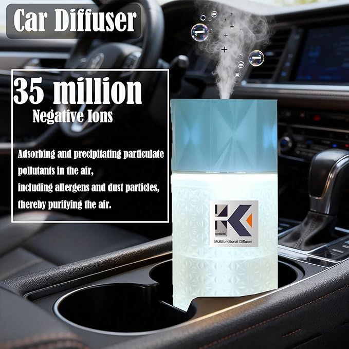 Essential Oil Diffuser with Night Light, 250ml Home Humidifier with Negative Ions, 3 Mode Ultrasonic Cool Mist Aroma Machine with 10ml Essential Oil (Blue, Lavender)