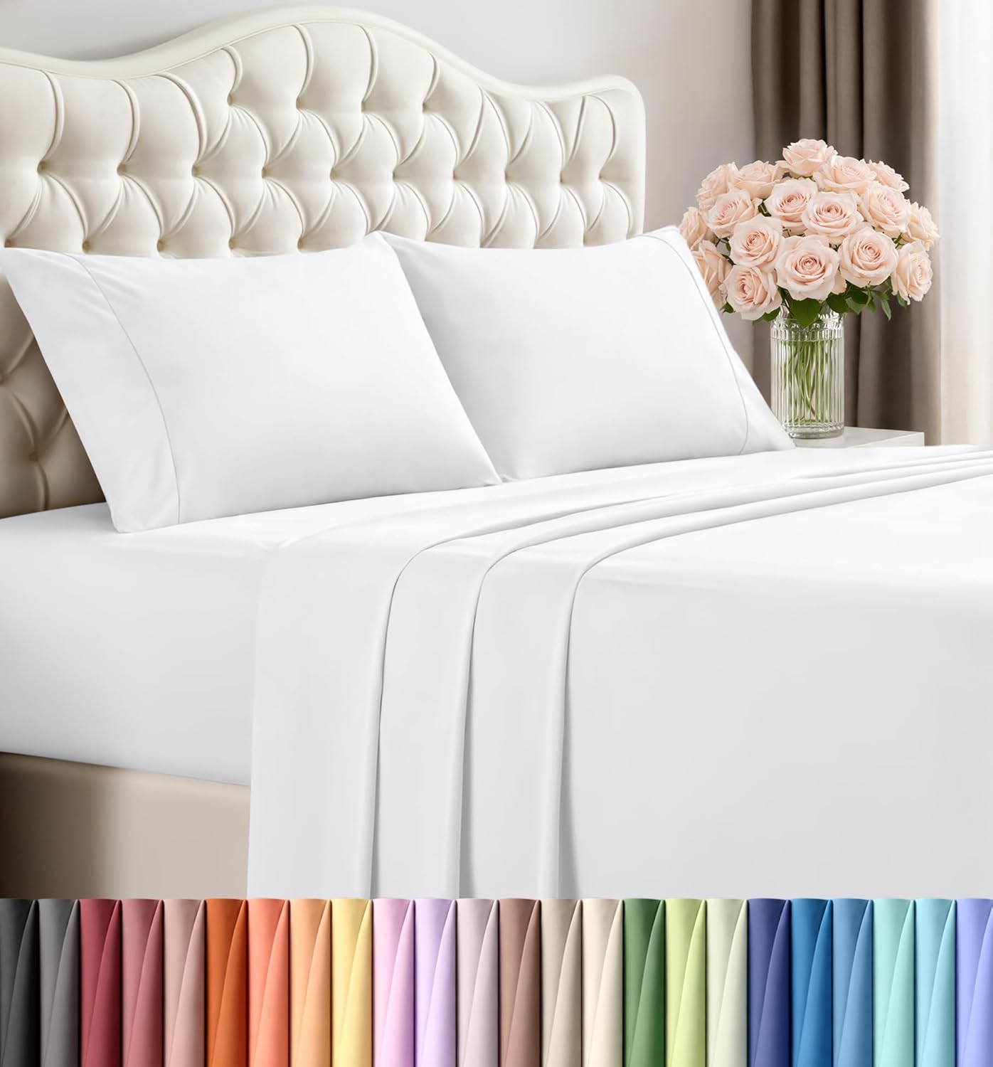 Utopia Bedding Queen Size Sheet Set – 4 Piece Bed Sheets, Soft and Breathable Microfiber, Includes 1 Fitted Sheet, 1 Flat Sheet and 2 Pillowcases – Oeko Tex (Grey) Dormly