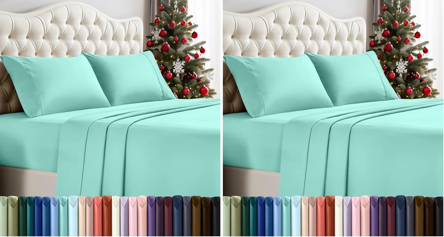 Utopia Bedding Queen Size Sheet Set – 4 Piece Bed Sheets, Soft and Breathable Microfiber, Includes 1 Fitted Sheet, 1 Flat Sheet and 2 Pillowcases – Oeko Tex (Grey) Dormly