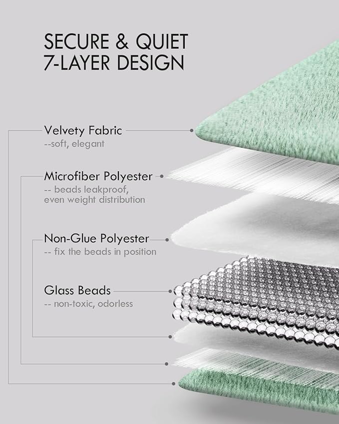 Kaisa Weighted Blanket for Adults (5 lbs,23"x29"), Soft Heavy Blanket Machine Washable, Small Size Weighted Blankets with Glass Beads for Couch and Bed, Sage Green