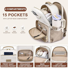 Laptop Backpack for Women Bookbag: 15.6 inch Work School Backpacks with Pouch Pocket for Large Capacity Cup & USB Charger College Book Bag Travel Business Nurse Teacher Bookbags Anti-theft Back Pack