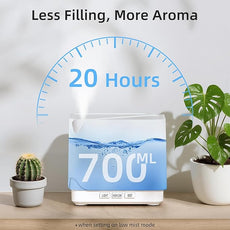 ASAKUKI Essential Oil Diffuser, Multifunctional Ultrasonic Aromatherapy Fragrant Oil Vaporizer Humidifier with Timer, Auto-Off Safety Switch, and 7 LED Light Colors, 700 ml (White)