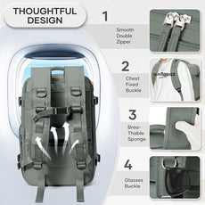 Vacuum Compression Backpack, Travel Vacuum Backpack with Electric Vacpack Pump, Flight Approved Carry On Personal Item Suitcase Luggage for Men Women, Sage Green, Small