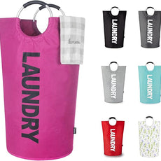 Caroeas 95L Pro Large Laundry Basket (13 Colors), Waterproof Laundry Hamper, Laundry Bag with Padded Handles, Clothes Hamper Stands Up Well, Collapsible Laundry Basket Easy Storage(Purple)