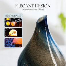 Porseme 150ml Essential Oil Diffuser Glass Color Changing Aroma Air Diffusers Aromatherapy Ultrasonic Cool Mist Humidifier 6 Running Hours Waterless Auto-Off for Sleeping Yoga Office Spa (Galaxy)