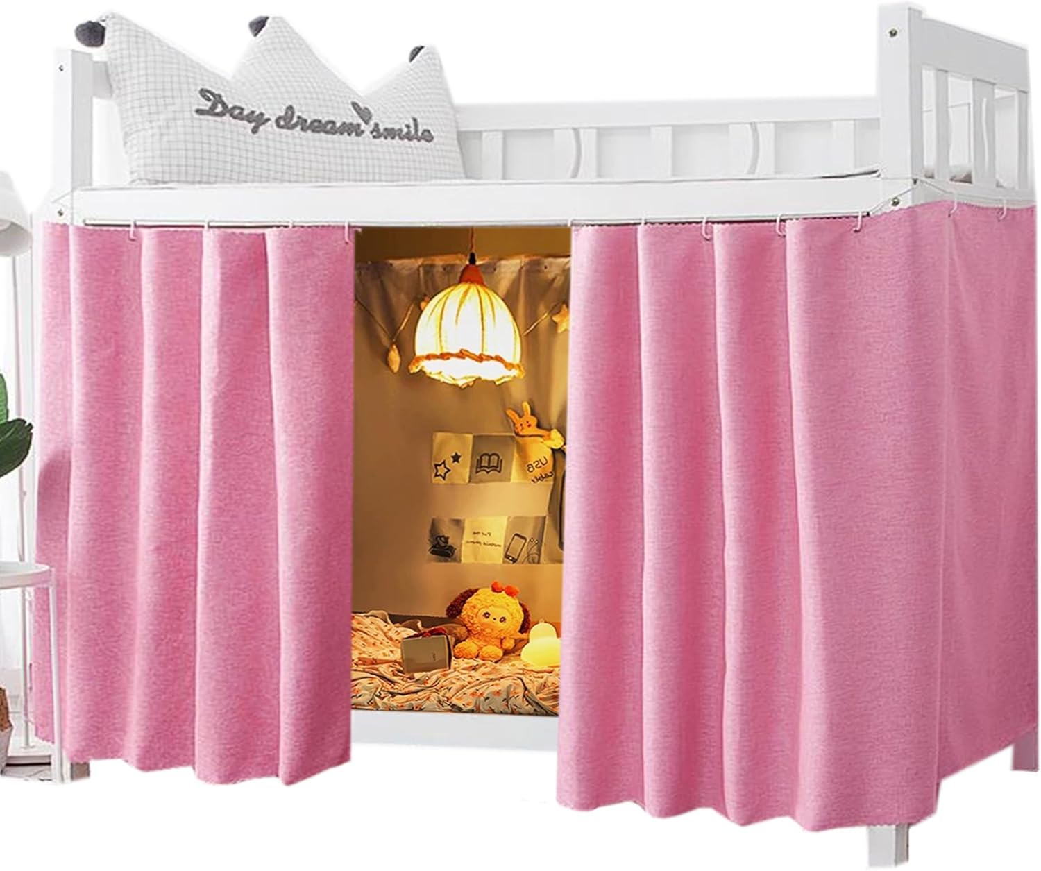 Dorm Home Solid Thicken Bunk Blackout Bed Curtains Cloth Bed Canopy Students Single Sleeper,1 Panel Black Dormly
