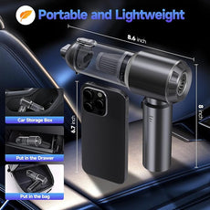Car Vacuum Portable Cordless, Small Handheld Vacuum Cleaner with 24000PA High Power Suction, Mini Vacuum Cordless Rechargeable with One-Touch Empty, 10-in-1 Hand Vac for Car Home Office Dust