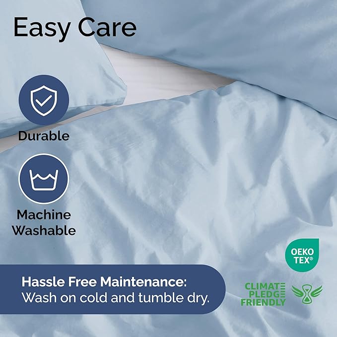 Duvet Cover Full Size Set - Extra Soft Full Size Duvet Cover 80 x 90 with 2 Pillow Shams - Hotel Luxury Easy Care and Fade Free with Zipper Closures & Ties - Comfy Breathable Bedding Set (Sky Blue)