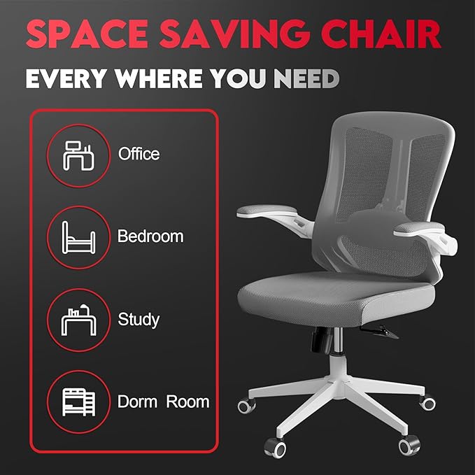 Ergonomic Office Chair - 400LB Comfy Desk Chairs with Lumbar Back Support, Mesh Computer Chairs with Wheels and Arms for Home Office, Study (669Gray-Without Headrest)