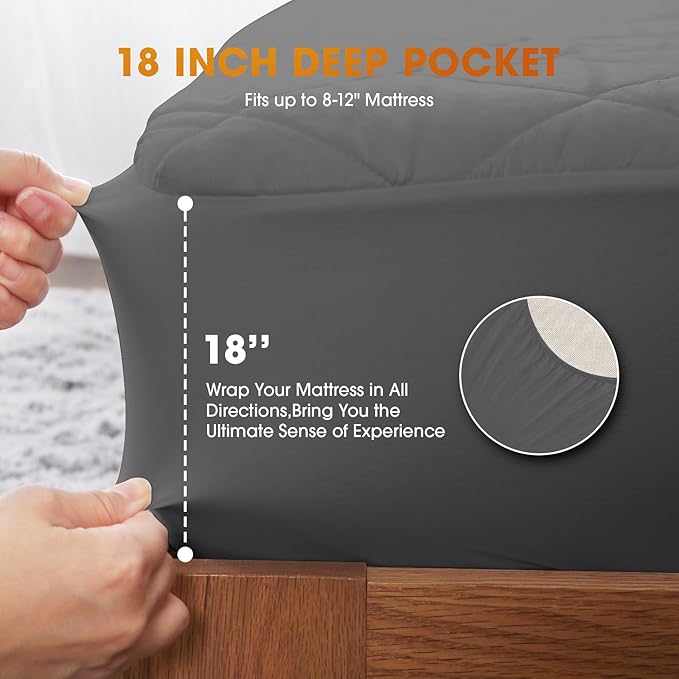 Heated Mattress Pad Full Size,Electric Mattress Pad with Preheat Functions,Bed Warmer with 12 Heat Settings Controller & 1-12 Hours Auto Shut Off,Machine Washable (54"x75",White) (54"x75",Grey)