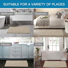 H.VERSAILTEX Bath Mats for Bathroom Non Slip Thick Chenille Striped Bath Rug Absorbent Fluffy Soft Shaggy Rugs Washable Dry Fast Plush Mats for Indoor, Bath Room, Tub - 20