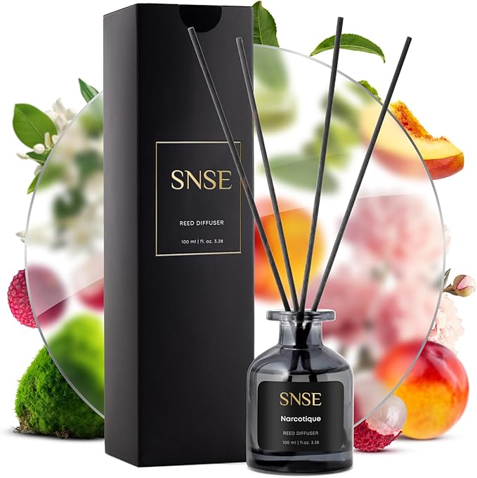 SNSE Narcotique Perfumed Reed Diffuser Set - Premium Reed Diffusers for Home with Diffuser Reeds, Luxurious Gift Aroma, Sophisticated Scent, Ideal for Relaxation, Elegant Home Fragrance