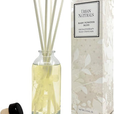 Urban Naturals Baby Powder Bliss Reed Diffuser Set | Made with Essential Oils & Real Botanicals | Powdery Floral Notes, Rose, Geranium, Musk & Cedar | Makes a Great Gift | Made in The USA