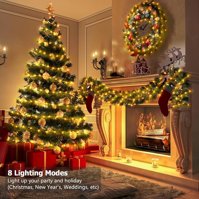 16.5ft Battery Operated String Lights (2 Pack), 50 LED Fairy String Lights Battery Powered with Remote & Timer for Indoor Outdoor Christmas Trees Wreath Decoration Bedroom Patio - Warm White