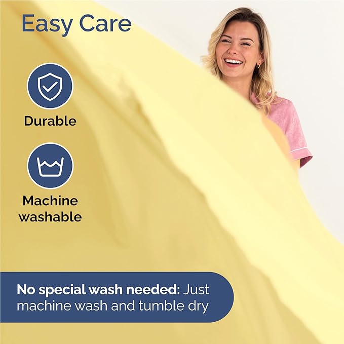 Full 6 Piece Sheet Set - Cooling & Breathable Bed Sheets - Hotel Luxury Bed Sheets for Women, Men, Kids & Teens - Comfy Bedding w/Deep Pockets & Easy Fit - Soft & Wrinkle Free - Full Yellow Sheets