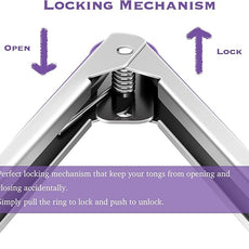 Set of 2 Kitchen Tongs 9-Inch & 12-Inch, Premium Stainless Steel BPA Free Silicone Non-Stick Grilling Barbeque Cooking Locking Food Tongs, Purple