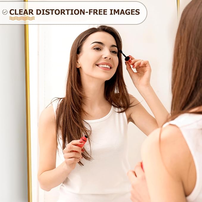 46"x76" Arched Full-Length Mirror, Oversized Floor Mirror with Stand, Freestanding or Wall-Mounted Full Body Mirror for Living Room, Bedroom, or Cloakroom, Gold