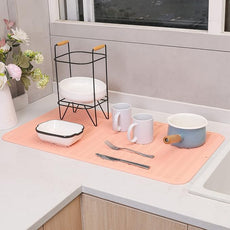 Silicone Dish Drying Mat for Multiple Usage,Easy clean,Eco-friendly,Heat-resistant Silicone Mat for Kitchen Counter or Sink,Refrigerator or Drawer Liner Pink 4XL 32 inches x 18 inches