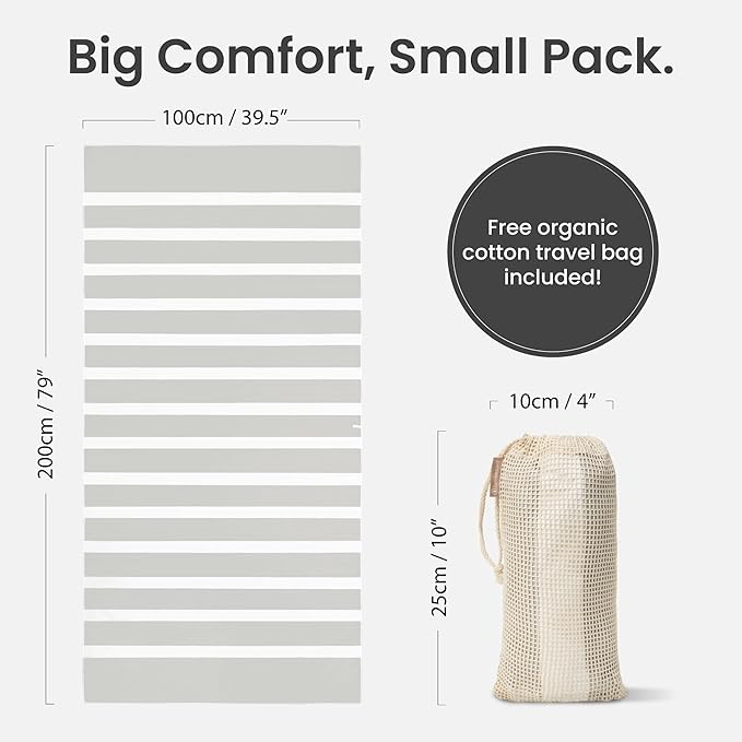 SummerSand Microfiber Beach Towel Extra Large (79 x 39.5 in) - Quick Dry, Sand Free - Compact and Lightweight for Travel - Recycled Materials - Travel Bag Incl - Oversized Pool Towel – Marble Sand