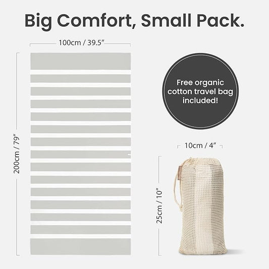 SummerSand Microfiber Beach Towel Extra Large (79 x 39.5 in) - Quick Dry, Sand Free - Compact and Lightweight for Travel - Recycled Materials - Travel Bag Incl - Oversized Pool Towel – Marble Sand