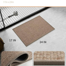 PADOOR Non-Slip Bath-Mats, Rubber-Backing Braided Absorbent Bathroom Mat Machine Washable Thin Bathroom Rugs Fit Under Door Quick Dry Bath Rugs for Floor, 17''x24'' Brown