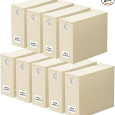 SpaceAid 9 Pack Bed Sheet Organizers and Storage, Foldable Sheet Organizer with Window for Linen Closet, Set Folder Keeper for Queen & King Size Bedding Storage (Beige)