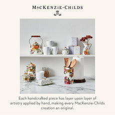 MACKENZIE-CHILDS Enamel Utensil Holder, Kitchen Utensil Holder for Countertop, Storage Caddy, White Flower Market