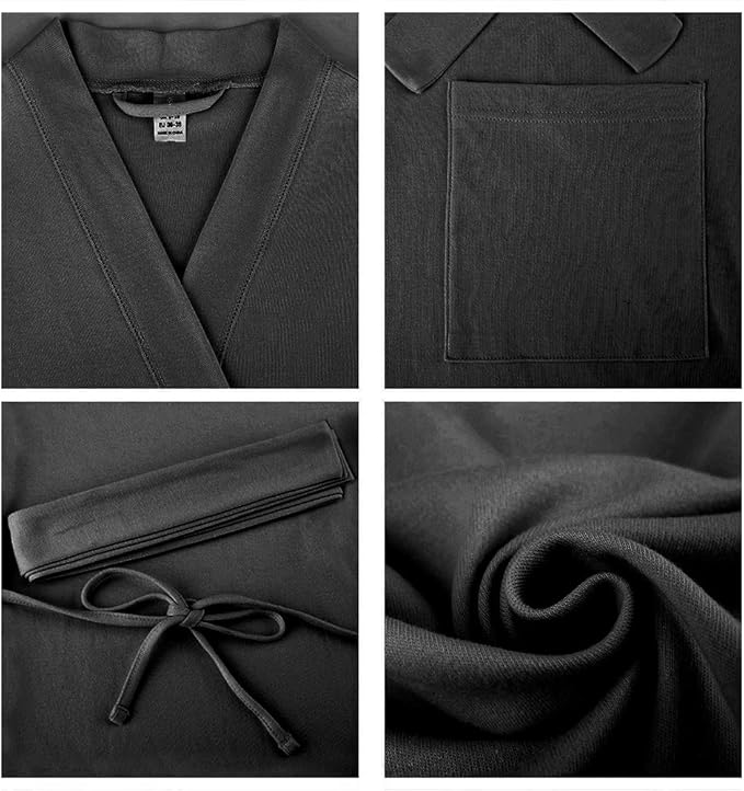 U2SKIIN Womens Robes, 100% Cotton Lightweight Robes 3/4 Sleeves Kimono Knit Soft Loungewear Short Bathrobe