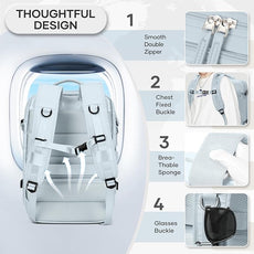 Vacuum Compression Backpack, Travel Vacuum Backpack with Electric Vacpack Pump, Flight Approved Carry On Personal Item Suitcase Luggage for Men Women, Light Blue