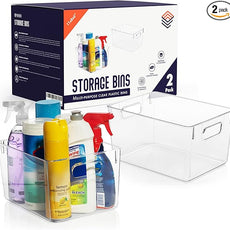 ClearSpace Clear Plastic Storage Bins – Pantry Organizers & Storage Containers, Cabinet Organizer - Home Organization Must Haves for Kitchen, Laundry Room, Office, Closet, Garage & Freezer