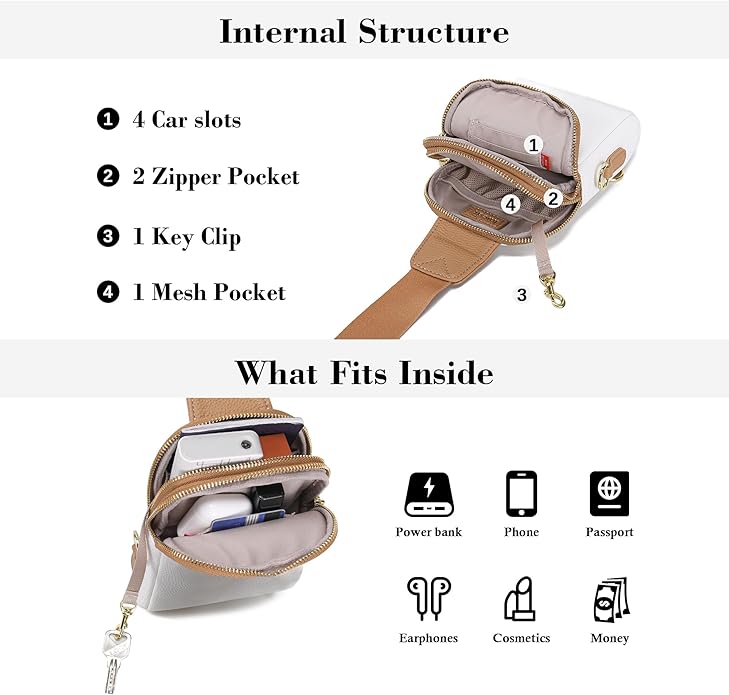 INICAT Travel Small Crossbody Sling Bags Women Cross Body Purses Passport Holder Vegan Leather Fanny Packs Birthday Gifts