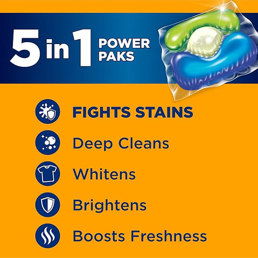 Arm & Hammer Plus OxiClean 5-in-1 Laundry Detergent Power Paks, 42 Count (Packaging may vary)