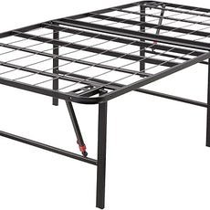 Amazon Basics Foldable Metal Platform Bed Frame with Tool Free Setup, 18 Inches High, Sturdy Steel Frame, No Box Spring Needed, Twin, Black