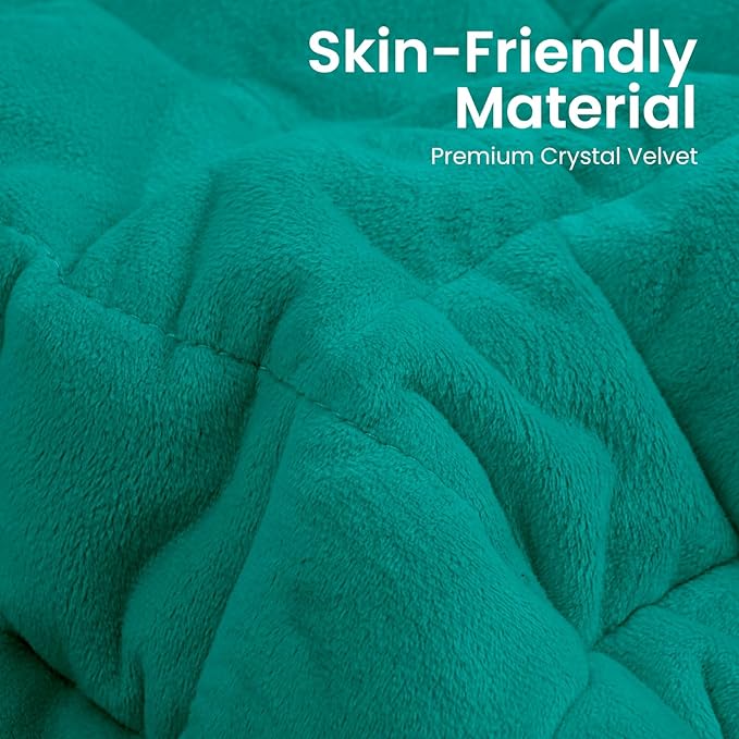 NOWWISH 5lbs Weighted Heating Pad for Women, Electric Heated Weighted Blanket with 6 Heat Settings, Timer & Auto Shut-Off, Relief for Period Cramps, Back Pain, Lap, Machine Washable, 29x24 inch, Green