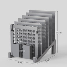 File Organizer for Desk with Storage Box & Hook, Inclined File Organizer with 5-Section Vertical File Holder suitable for Home Office Document Organization (Desk Gray)