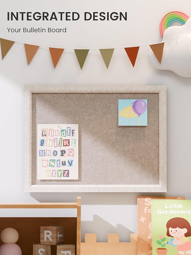 Felt Cork Board Alternative, Felt Bulletin Board 16" x 12" Oatmeal Frame with 8 Adhesive Tabs, Pin Board for Home Office, Classroom, Entryway, Kitchen Wall Decor—Deep Camel